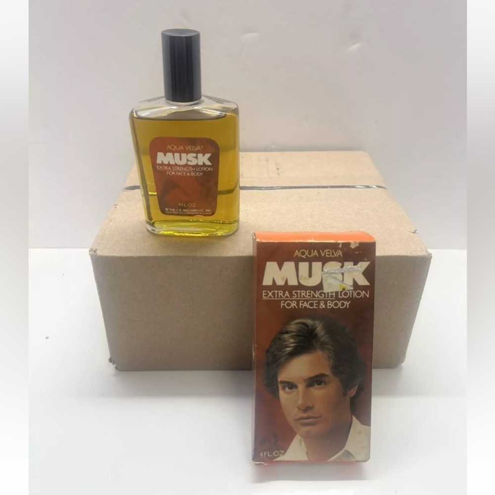 Vintage Aqua Velva Musk Extra Strength Lotion For Face And Body 4 Oz